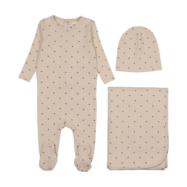MEMA KNITS <BR> Heart Printed 3PC Set