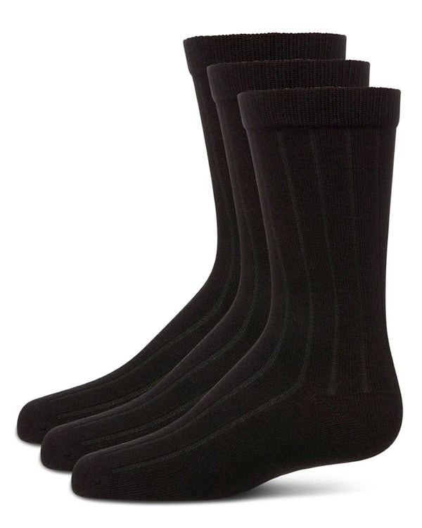 MEMOI <BR> Basic Ribbed Crew Socks