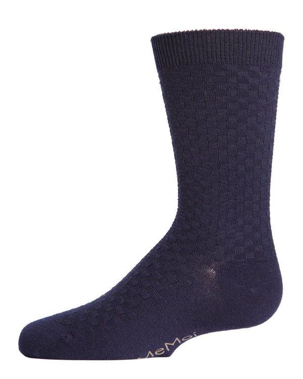 Basket Weave Combed Cotton Crew Socks