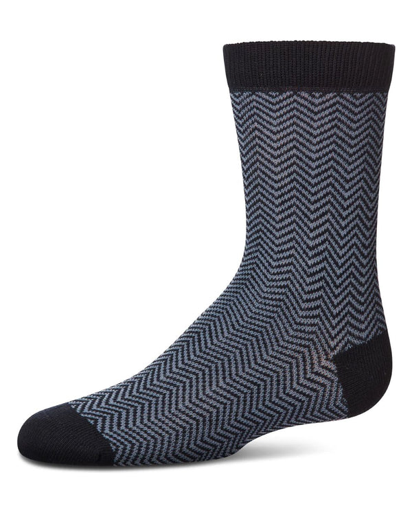 MEMOI <BR> Herringbone Crew Sock