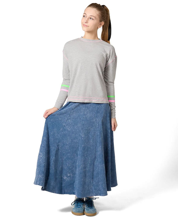MEMOI <BR> Boxy Striped Long Sleeve Tee