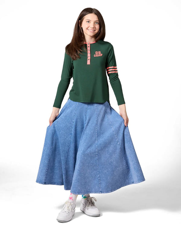 MEMOI <BR> Snap-Front Varsity Tee