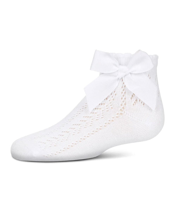 Knit Openwork Bow Ankle Socks