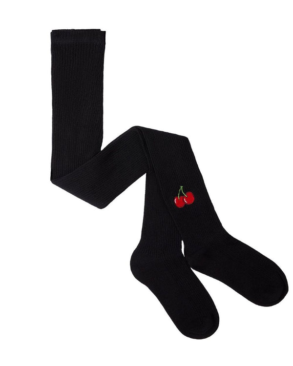 MEMOI <BR> Back Cherry Cotton Tights