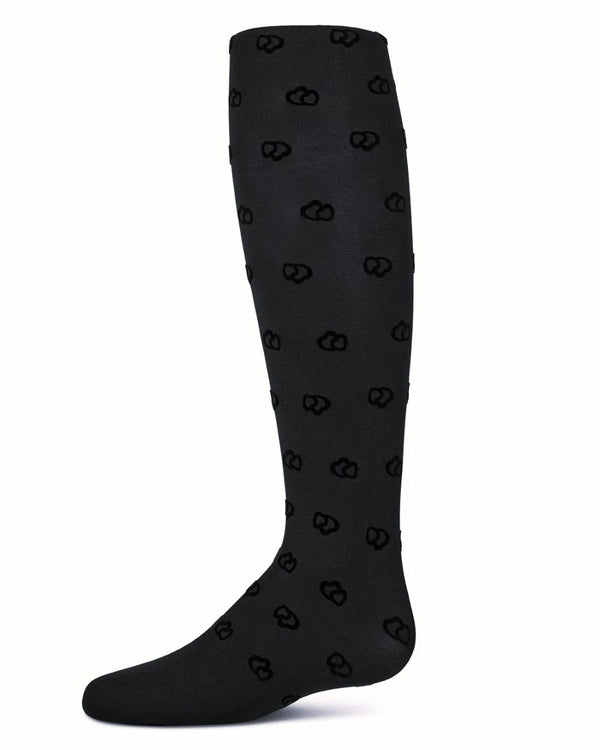 MEMOI <BR> Overlapped Heart Flocked Tights