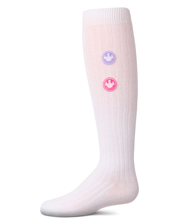 MEMOI <br> Rubber Smiley Face Knee Sock