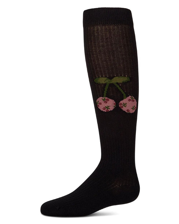MEMOI <BR> Ribbed Cherry Knee Sock