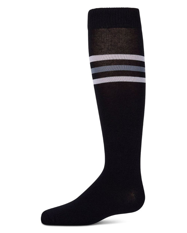 MEMOI <BR> Triple Stripe Knee Sock