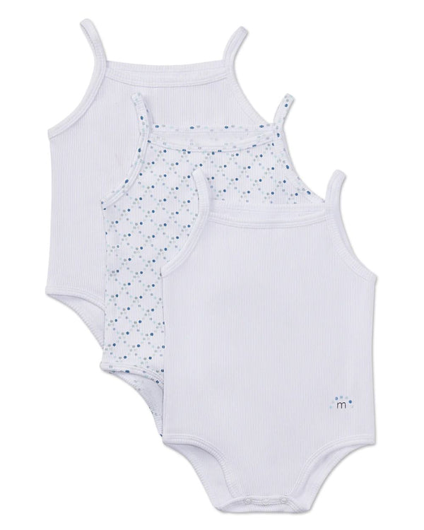 MEMOI <BR> Ribbed Dot Logo Bodysuits