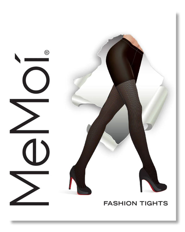 MEMOI <BR> Rib Opaque Nylon Tights