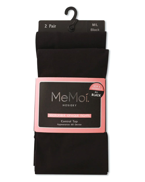 MEMOI <BR> Perfectly Opaque Control Top Tights (2pk)