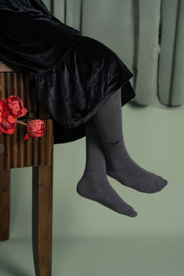 ZUBII <br> Suede Bow Knee Sock