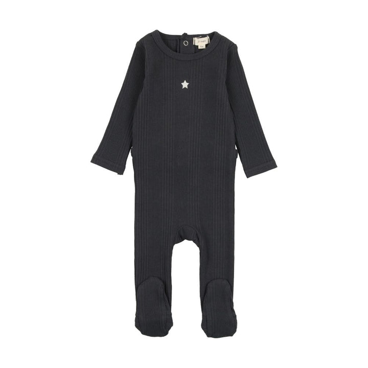 Lil Legs Multirib Star Footie - Off Navy Lil Legs Multirib Star Footie - Off Navy