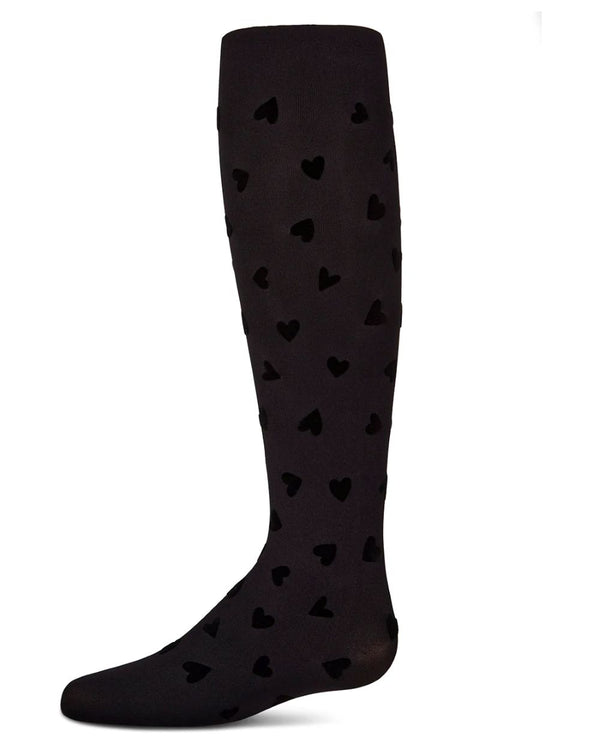 MEMOI <BR> Heart To Heart Flocked Tights