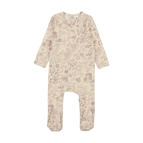 Bonjoy Print Footie & Beanie - Lilac Bonjoy Print Footie & Beanie - Lilac