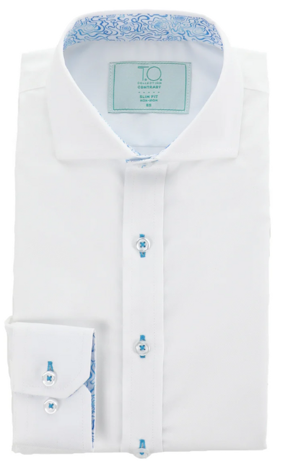 T.O. <BR> LS Contrast Button Down Shirt (CS127)