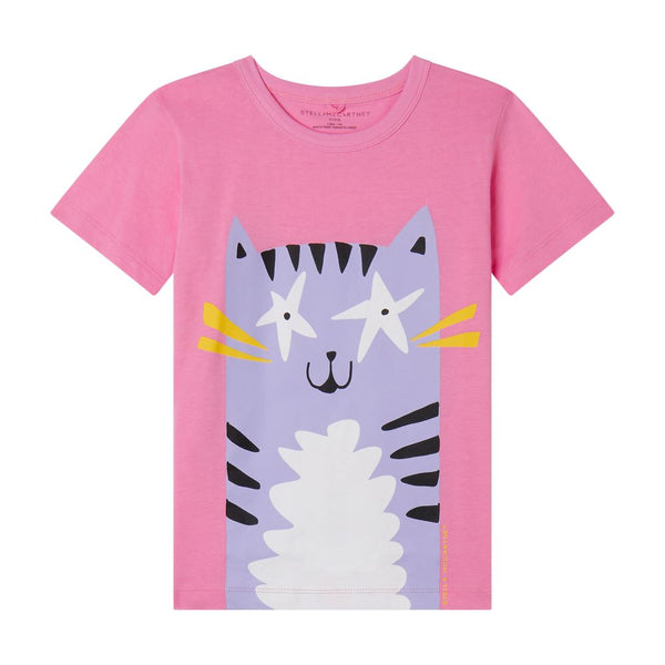 STELLA MCCARTNEY <BR> SS Starry Eyes Funny Cat Tee