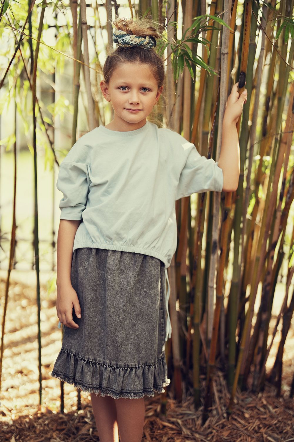 TEELA Structure Denim Ruffle Skirt – B'Dazzle