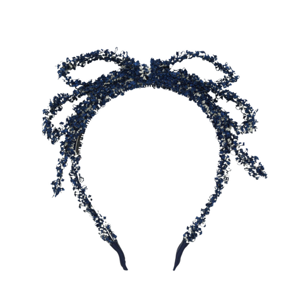 BANDEAU <BR> Tweed Luxe Bow Headband