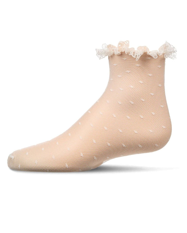 MEMOI <br> Lace Dot Ankle Sock