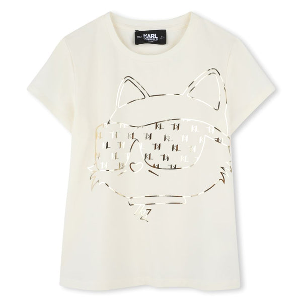 KARL LAGERFELD <BR> SS Metallic Tee