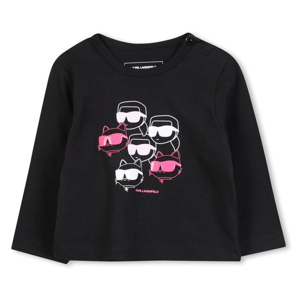 KARL LAGERFELD <BR> Girls LS Graphic Tee