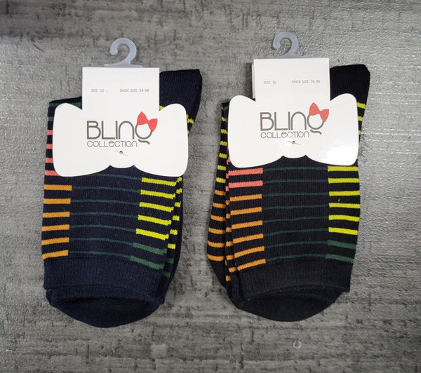 Colorful Stripe Crew Socks