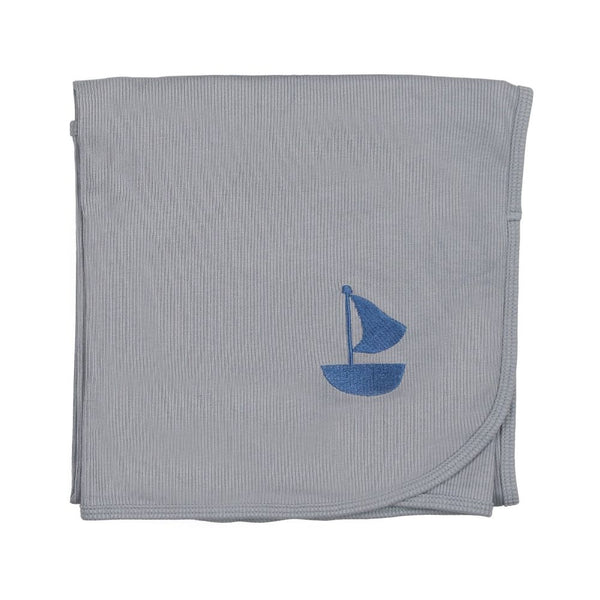 CUDDLE & COO <BR> Sailboat Ribbed Blanket