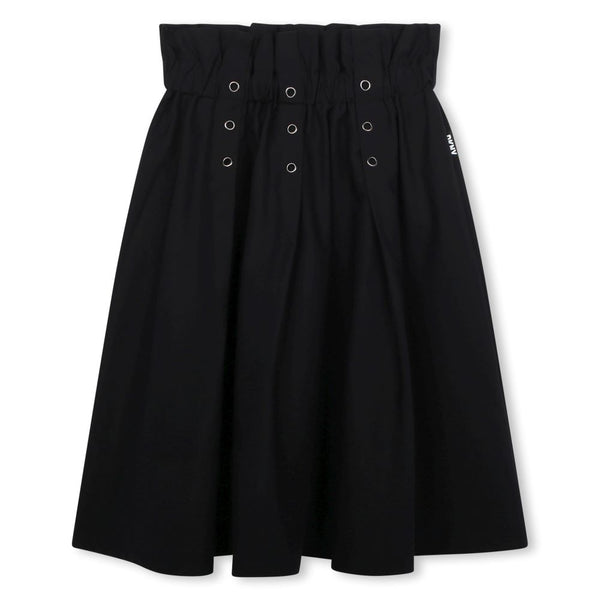 Pleated Eyelet Long Skirt