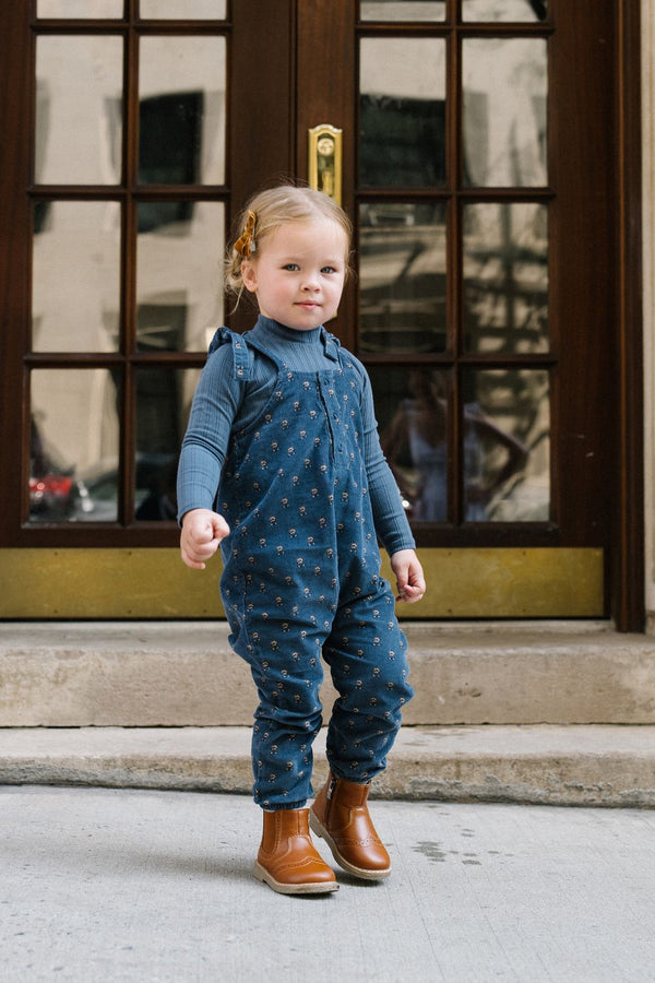ANALOGIE <BR> Vintage Floral Corduroy Overalls