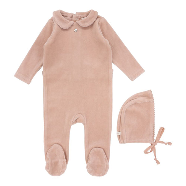 LILETTE <BR> Velour Collar Footie Set