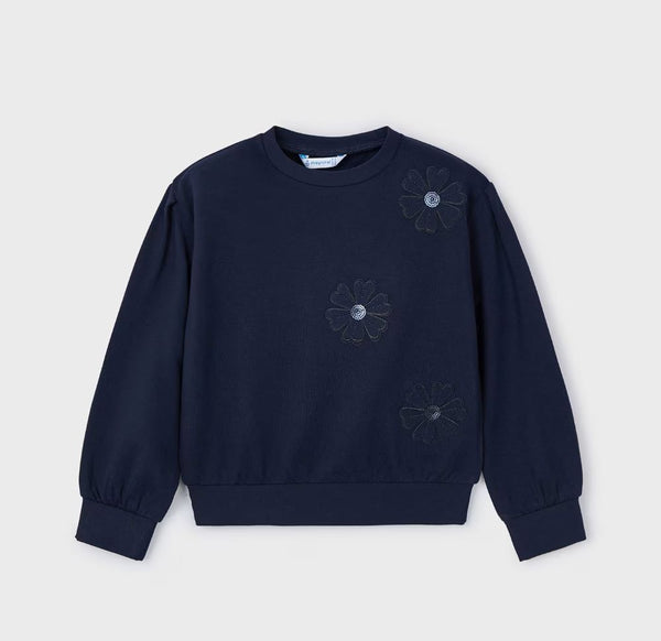 MAYORAL <BR> Flower Applique Sweatshirt