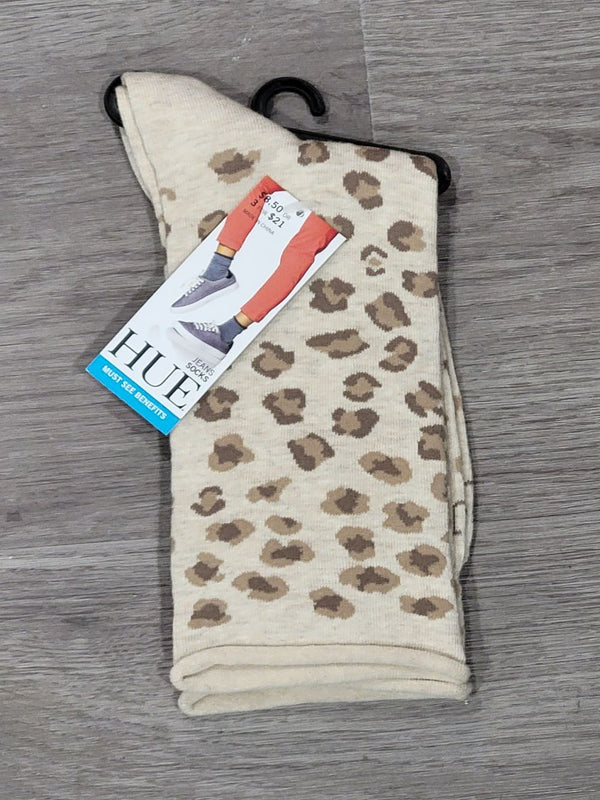 Ladies Leopard Crew Socks
