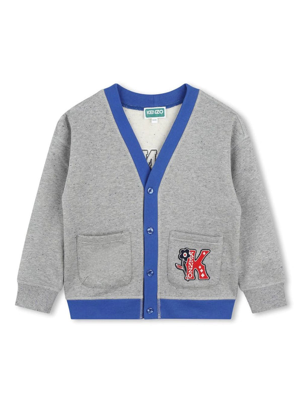 KENZO <br> Logo Applique Cotton Cardigan