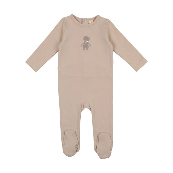 Embroidered Cotton Elephant Footie