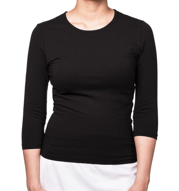 Teens/Ladies 3/4 Sleeve Low Neck Cotton Shells