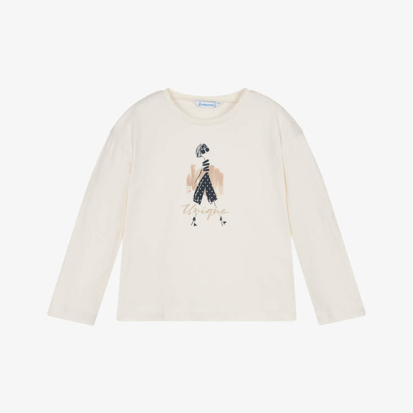 MAYORAL <BR> Glittery Gold Girl Tee
