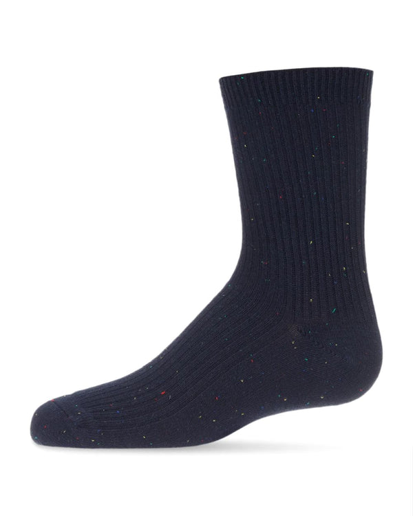 Thin Ribbed Speckled Crew Socks