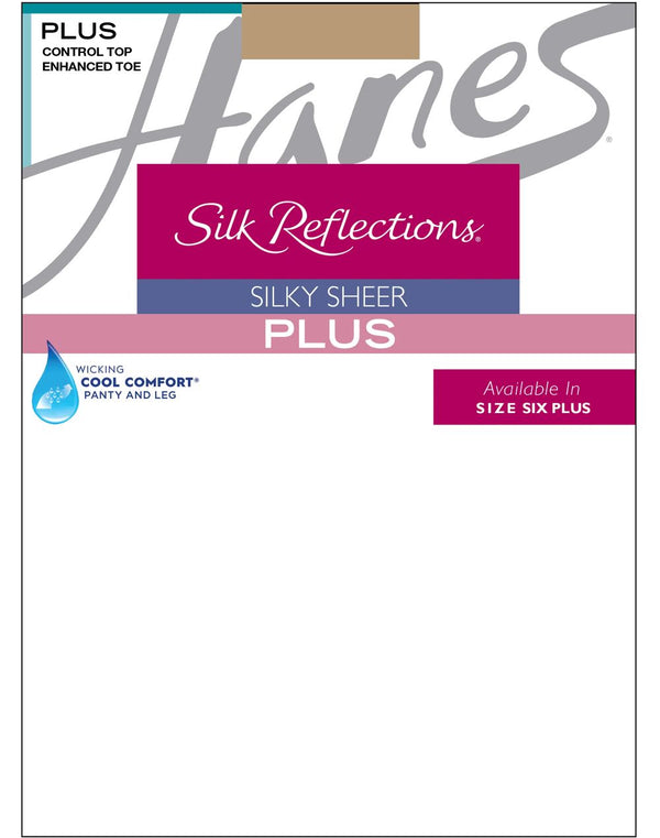 SILK REFLECTIONS <br> Plus Size Reinforced Toe (Control Top)