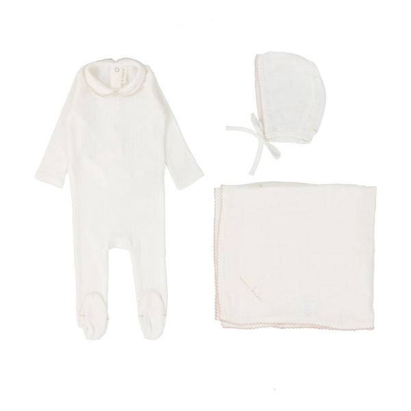 LILETTE <BR> Edged Collar Footie Layette Set