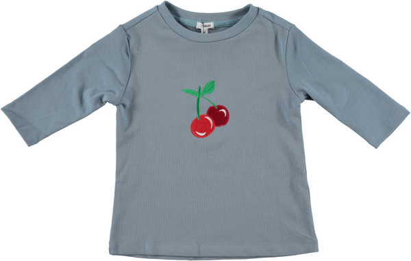 3/4 Sleeve Embroidered Cherry Tee