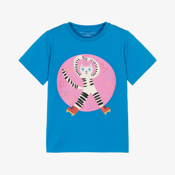 STELLA MCCARTNEY <BR> Skater Cat Print Tee