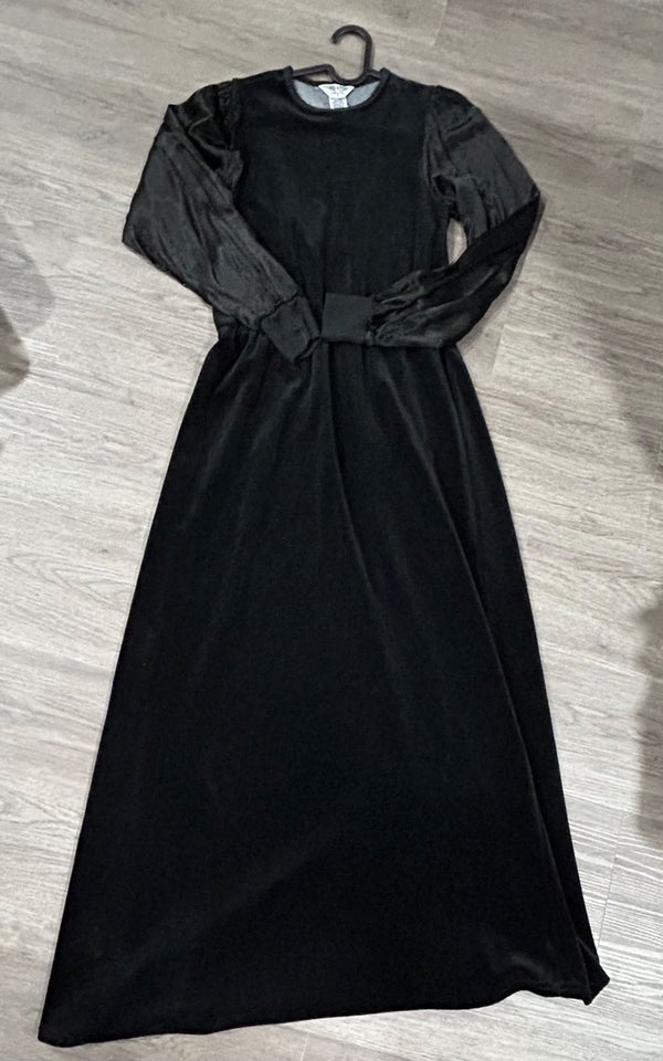 Velour Satin Sleeve Maxi Dress