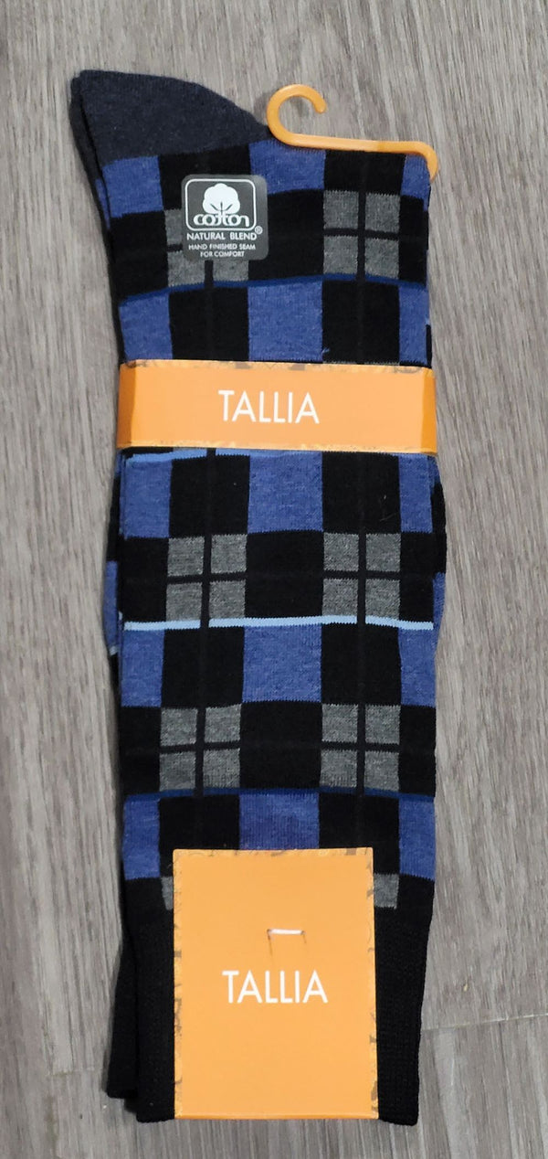 Men's Geometric Squares Print Crew Sock