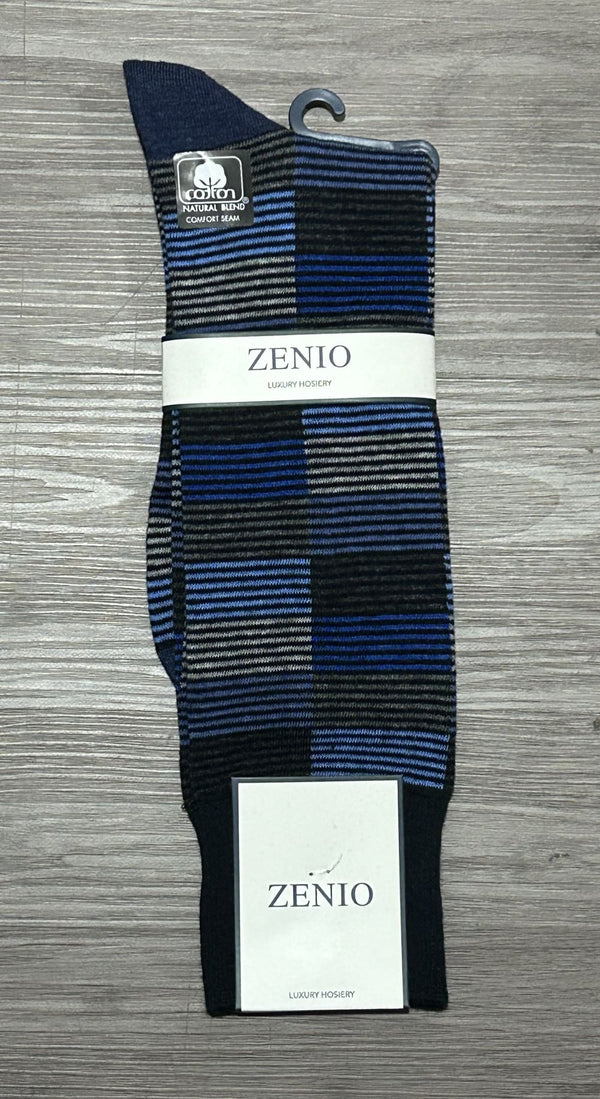 Men's Striped Rectangles Crew Sock